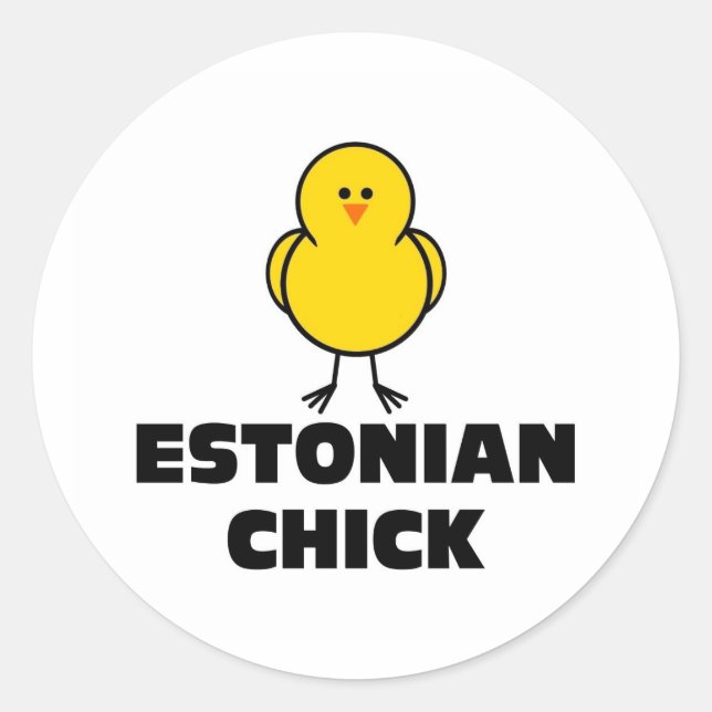 Estniska Chicken Runt Klistermärke (Framsida)