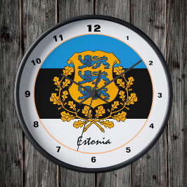Estniska Flagga & Estlands trendig mode /design Rund Klocka