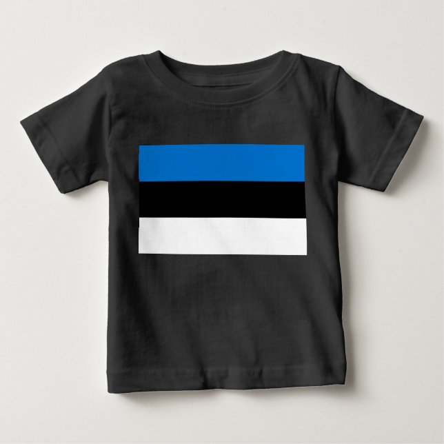 Estniska Flagga T Shirt (Framsida)