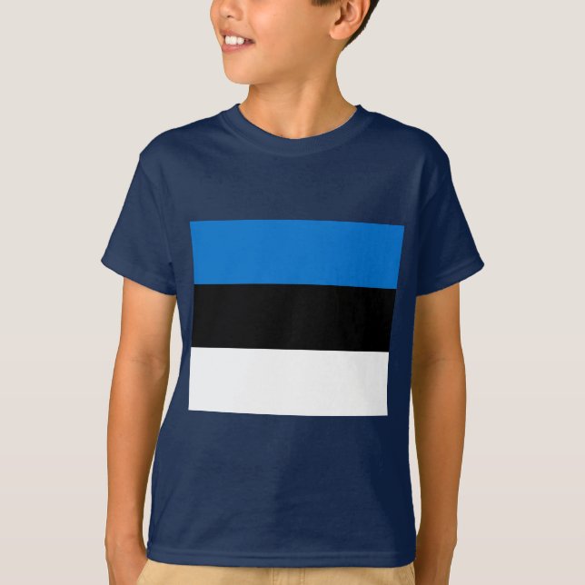 Estniska Flagga T Shirt (Framsida)