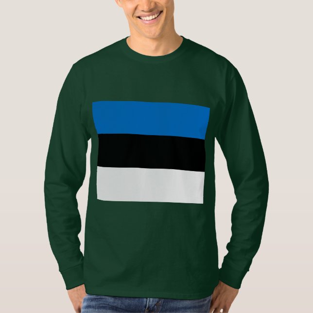 Estniska Flagga T Shirt (Framsida)
