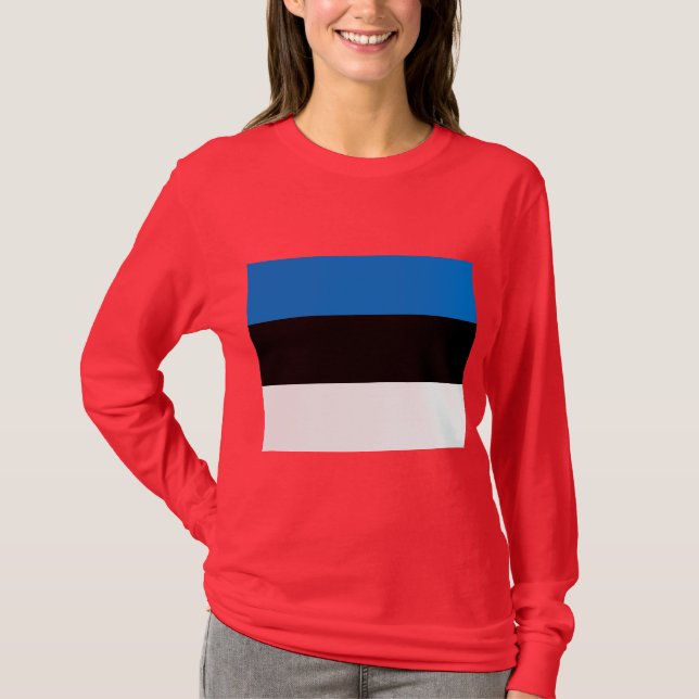 Estniska Flagga T Shirt (Framsida)