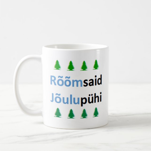 estniska glada jul kaffemugg (Vänster)