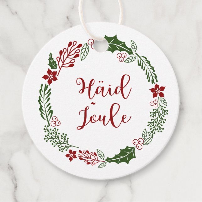 Estniska God jul, Häid jõule, Anpassningsbar Gåvor Etiketter (Framsida)