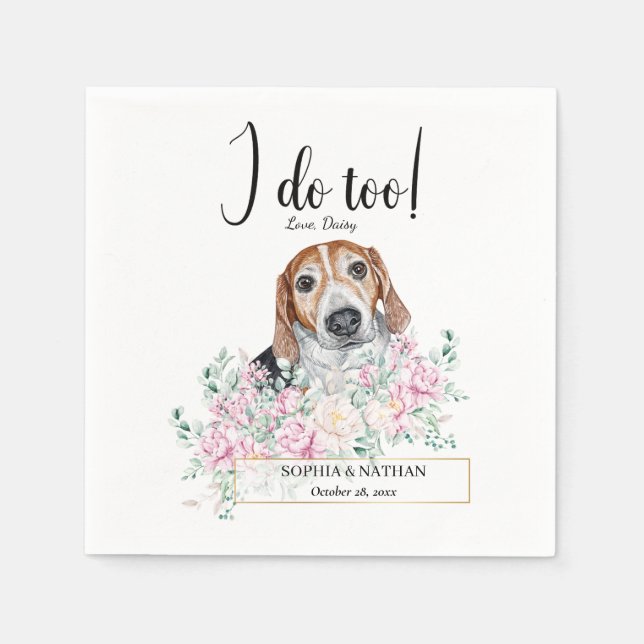 Estniska Hound Hund Bröllop Cocktail Napkins Pappersservett (Framsidan)