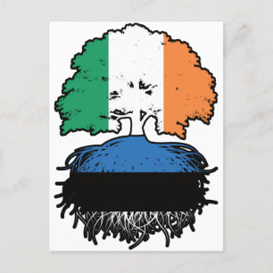Estniska iriska Irland Träd Roots Flagga Vykort