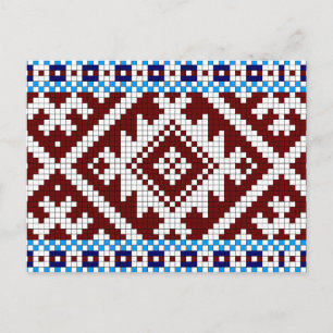 Estniska Plocka-up-woven Bälte Mönster Vykort