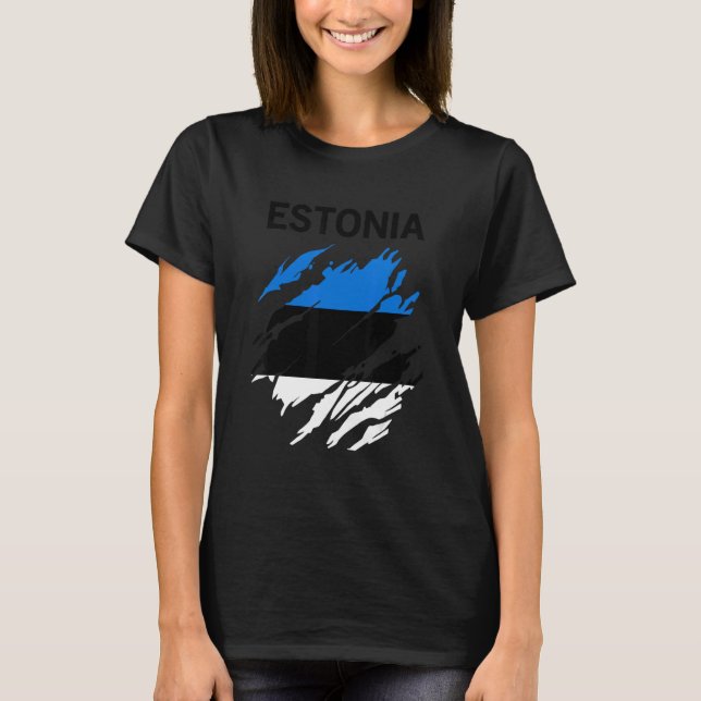 Estonia Flag T Shirt (Framsida)