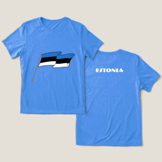 ESTONIA Speciell Gift Blue Tourist Classic T Shirt (Design fram och bak)