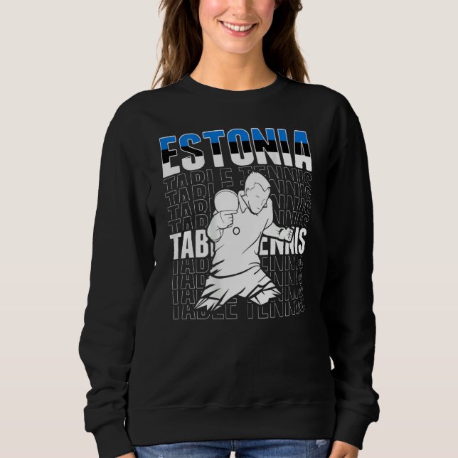 Estonia Table Tennis  Support Estonian Ping Pong T T Shirt (Framsida)