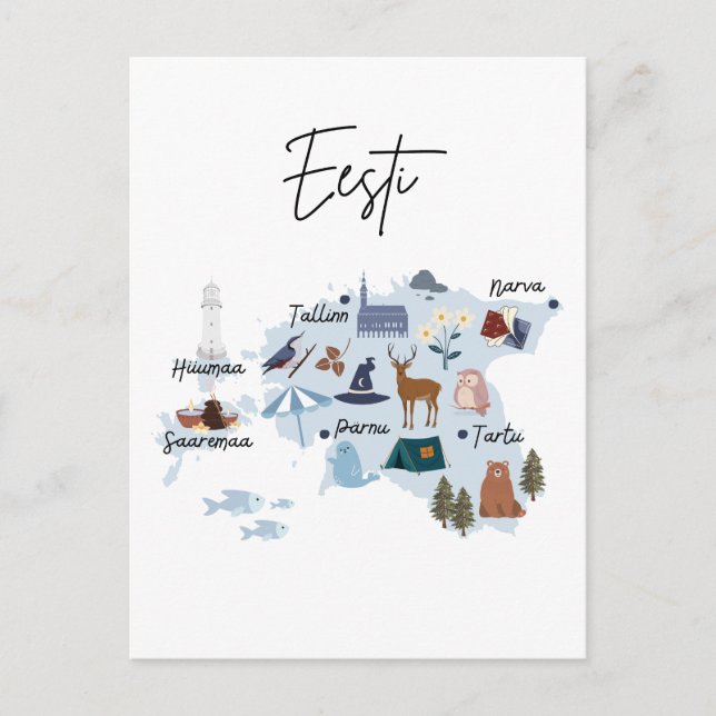 Estonia travel map vykort (Framsida)