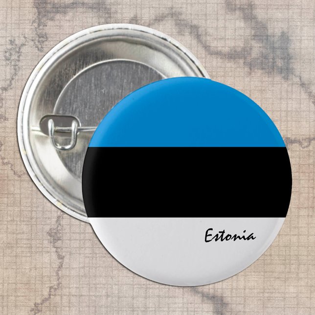 Estoniaknapp, patriotisk estnisk Flagga Knapp (Skapare uppladdad)