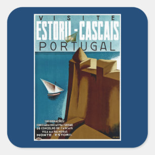 Estoril-Cascais i Portugal Fyrkantigt Klistermärke