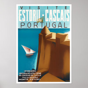 Estoril Cascais Portugal vintage resor Poster