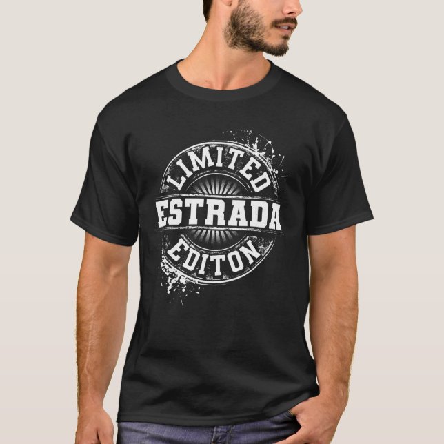 ESTRADA Funny Surname Family Träd Birthday Reunion T Shirt (Framsida)