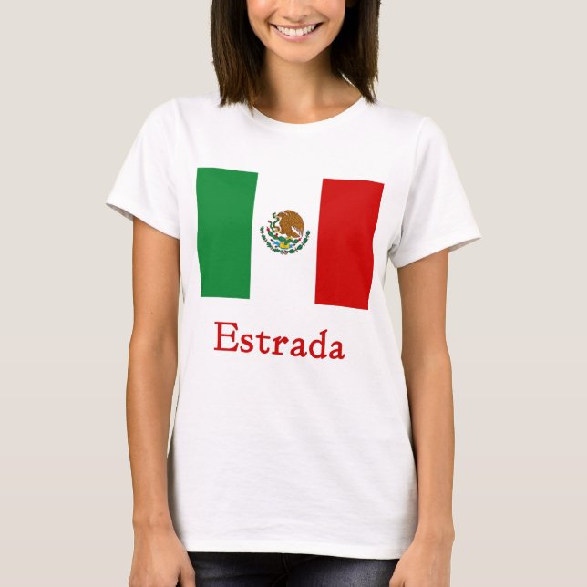 Estrada mexicansk flagga tee shirt (Framsida)
