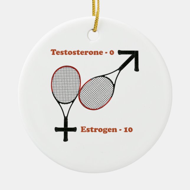 Estrogentennis Julgransprydnad Keramik (Framsidan)