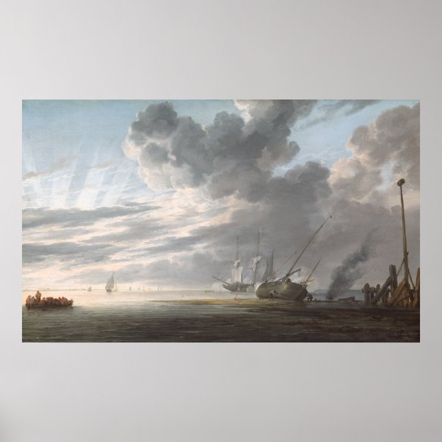 Estuary at Day's End av Simon de Vlieger Poster (Framsidan)