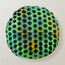 esverdeada de círculos pretos e bagunçada atrás rund kudde