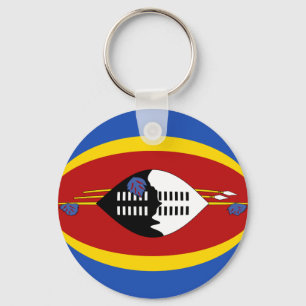 Eswatini Fisheye Flagga Keychain Nyckelring
