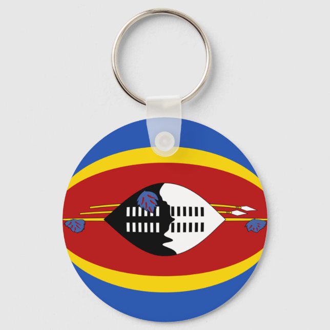 Eswatini Fisheye Flagga Keychain Nyckelring (Framsida)