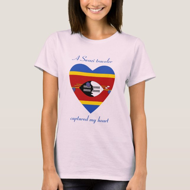 Eswatini Flag Ljus T-Shirt (Framsida)