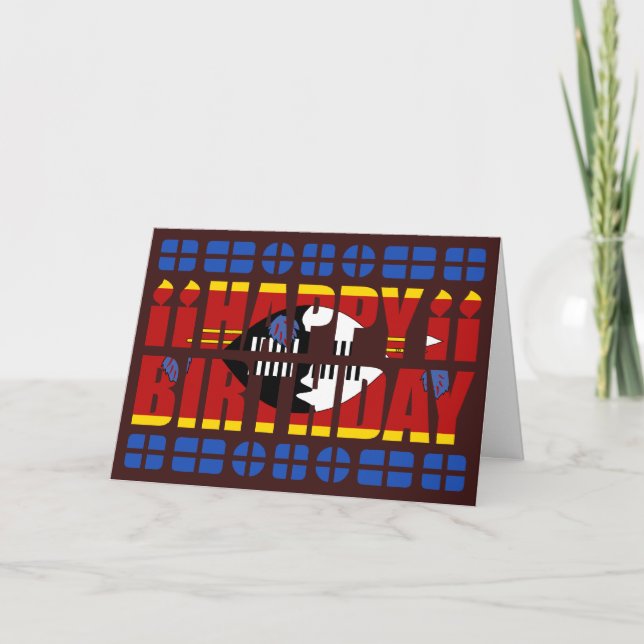 Eswatini Flagga Birthday Card Kort (Framsida)