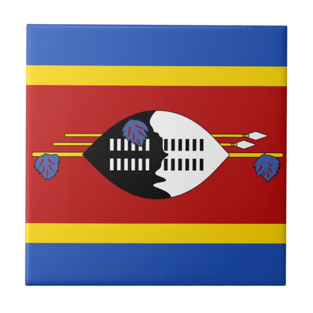 Eswatini Flagga Ceramic Tile Kakelplatta (Framsidan)