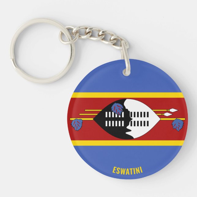 Eswatini Flagga Charming Patriotic Keychain (Framsidan)