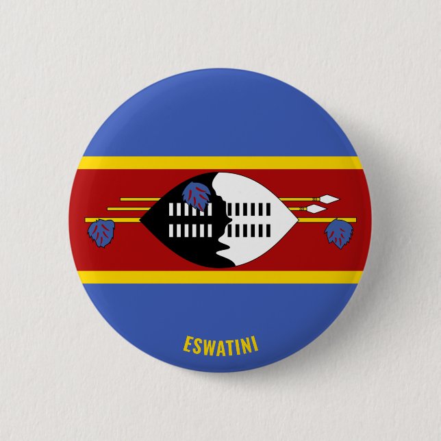Eswatini Flagga Charming Patriotic Knapp (Framsida)