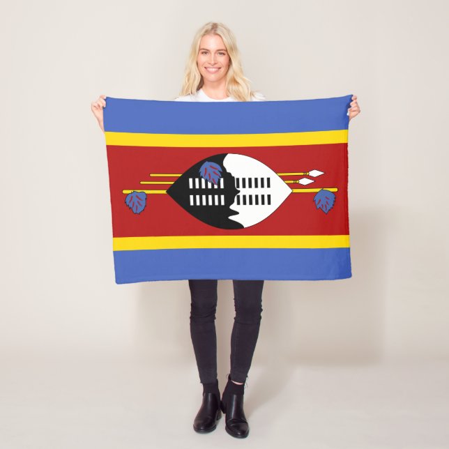 Eswatini Flagga Fleecefilt (På plats)
