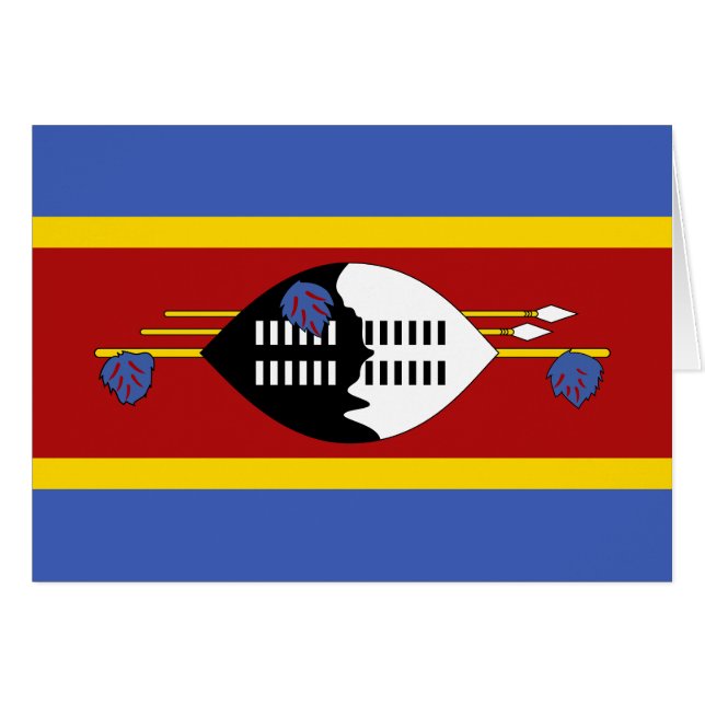 Eswatini Flagga Hälsningskort (Framsidan Horizontal)