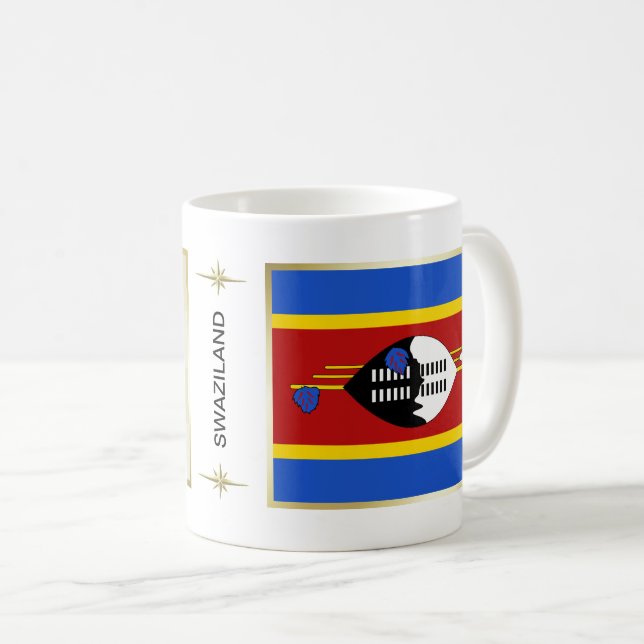 Eswatini Flagga + Karta Mugg (Framsida höger)
