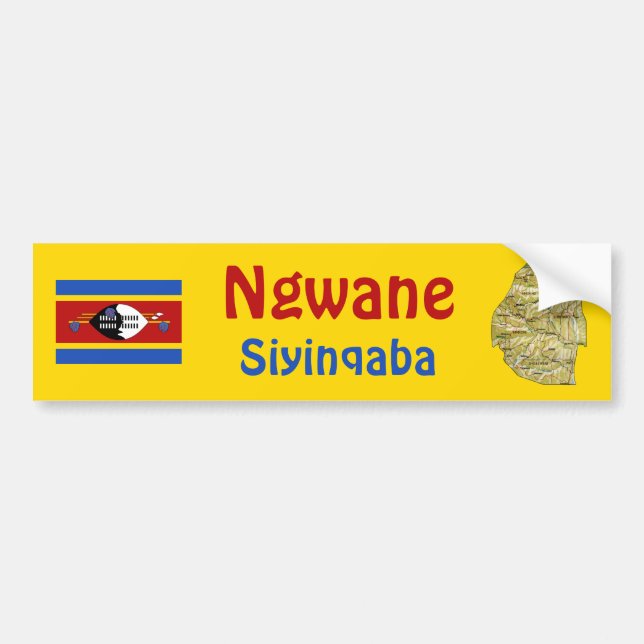 Eswatini Flagga + Kartong Bumperdekal Bildekal (Framsidan)