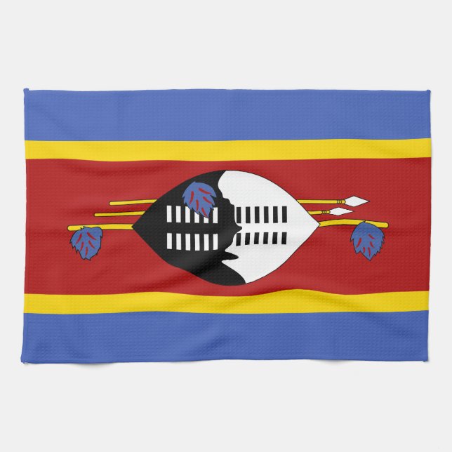 Eswatini Flagga Kökshandduk (Horisontell)