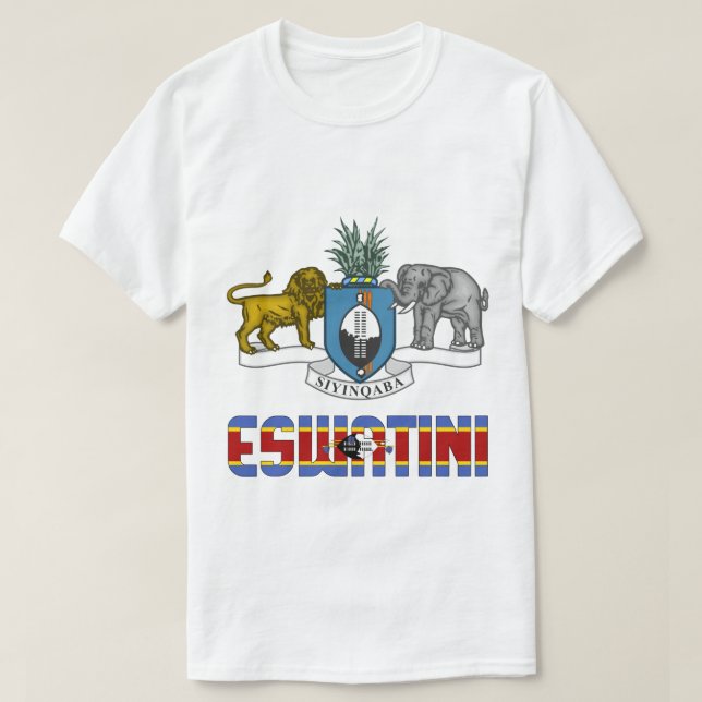 Eswatini Flagga och Jacka av Arm Patriotic T Shirt (Design framsida)