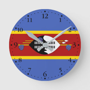Eswatini flagga rund klocka