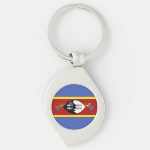 Eswatini flagga swirl silverfärgad nyckelring