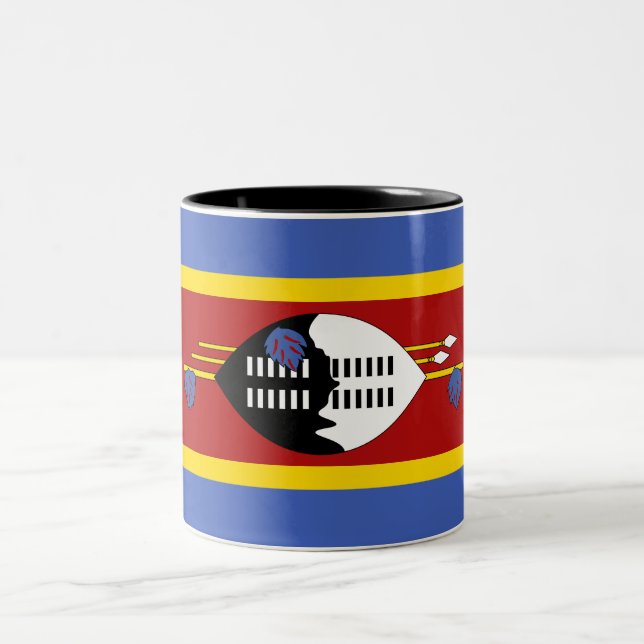 Eswatini flagga Två-Tonad mugg (Center)