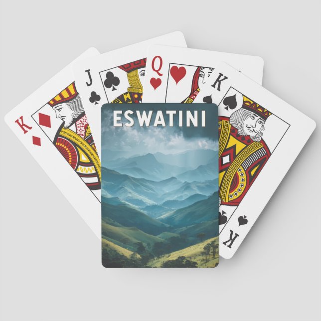 Eswatini Illustration Travel Art Vintage Casinokort (Baksidan)