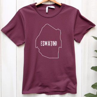 Eswatini Land Karta Outline Swaziland Swazi Line T Shirt