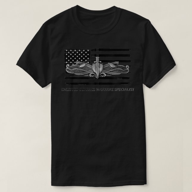 ESWS Zip Navy Enlistalist Yta Specialist T Shirt (Design framsida)