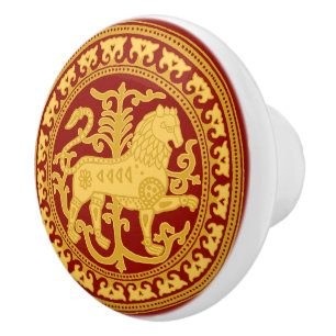 Esztergom Lejon keramisk knopp