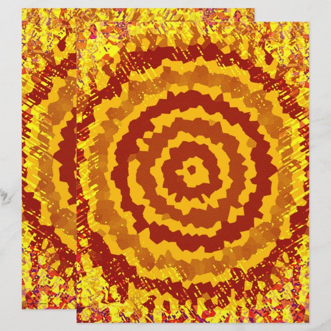 ET Abstrakt Blomma Scrapbook Sida 2-Sidig Sida (Fram/baksida)