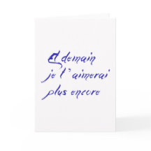 Et kort för extranummer för demainjet'aimerai