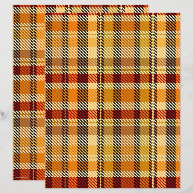 ET Plaid Scrapbookpapper 2-Sidig Sida (Fram/baksida)