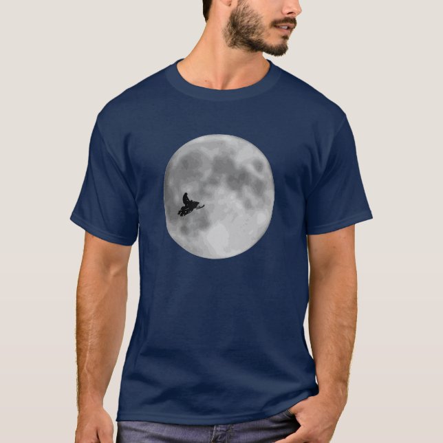 "ET" Sled och måne marinblåa Sledders.com Tee Shirt (Framsida)