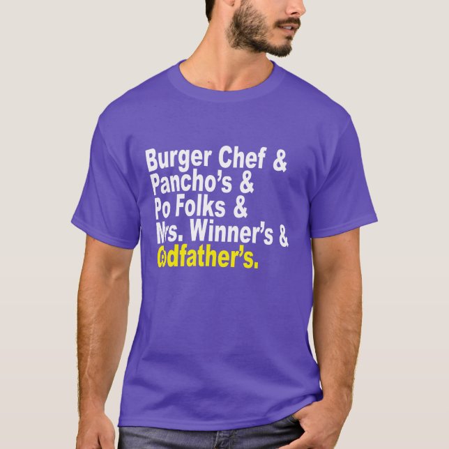 Et-tecken: Minnas Baton Rouge Eateries T-shirt (Framsida)