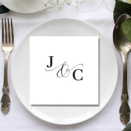 Et-tecken Monogram Bröllop Pappersservett