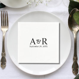 Et-tecken Monogram Minimalistisk och Chic Bröllop Pappersservett
